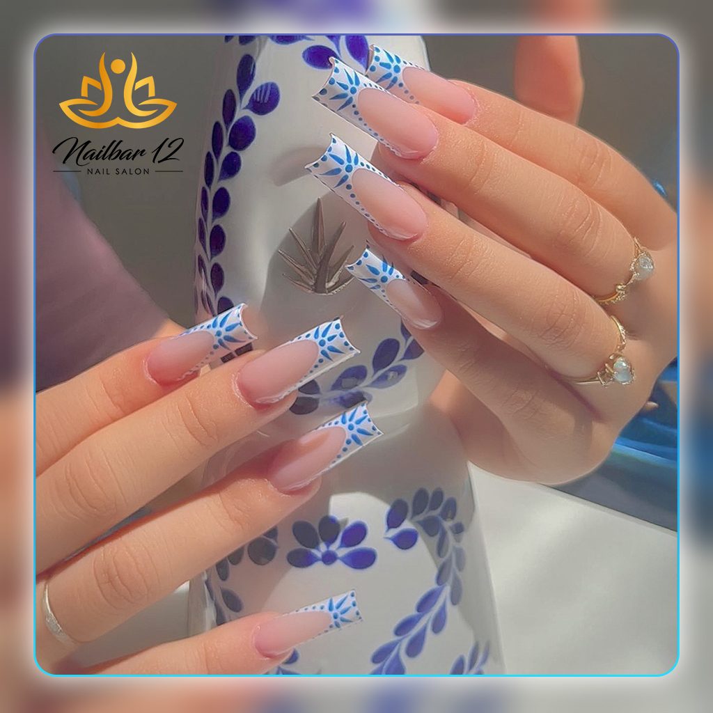 Micro-French and coloured tip variations at Nail Bar 12, Lake Worth FL