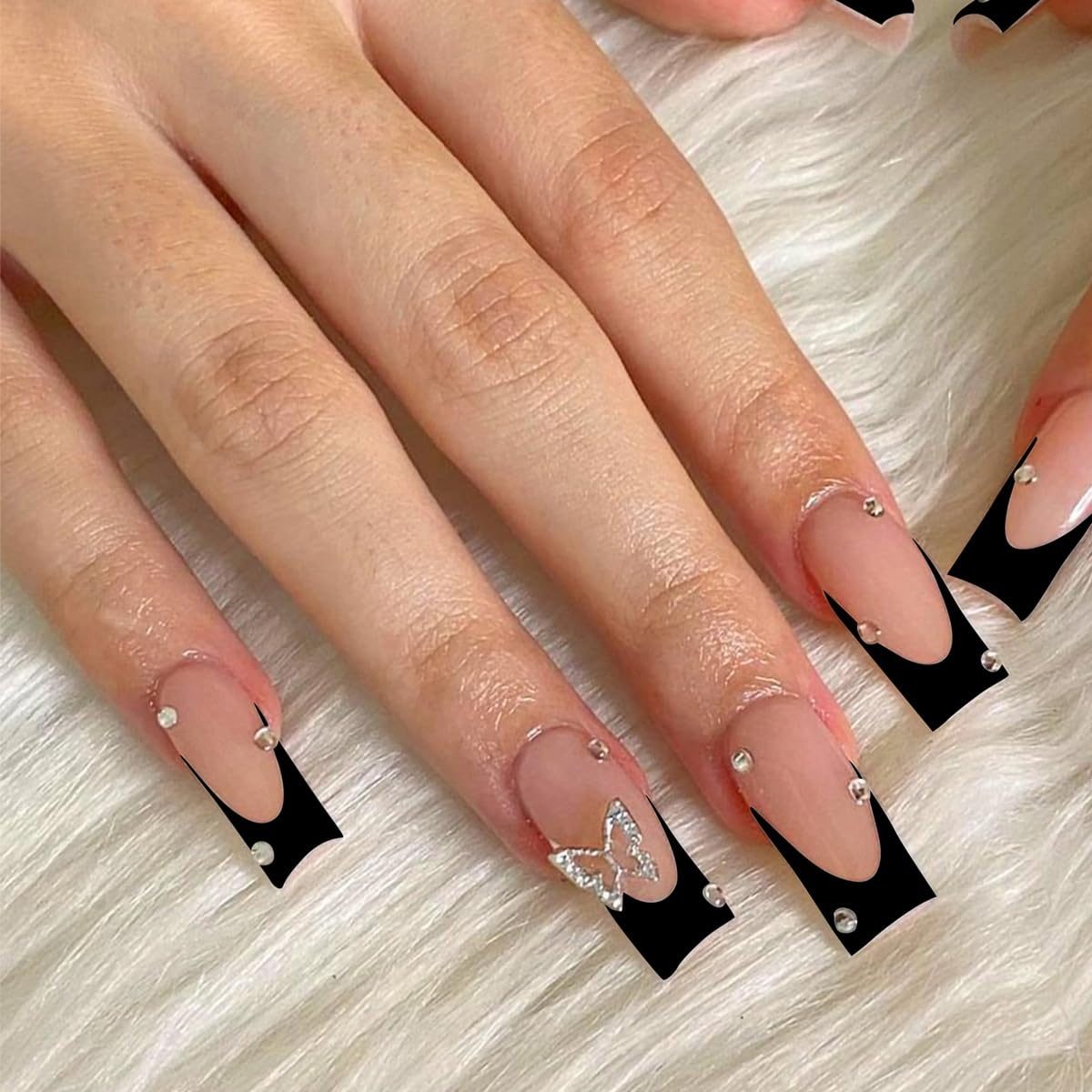 Different nail shapes filed on a client at Nail Bar 12, Lake Worth FL