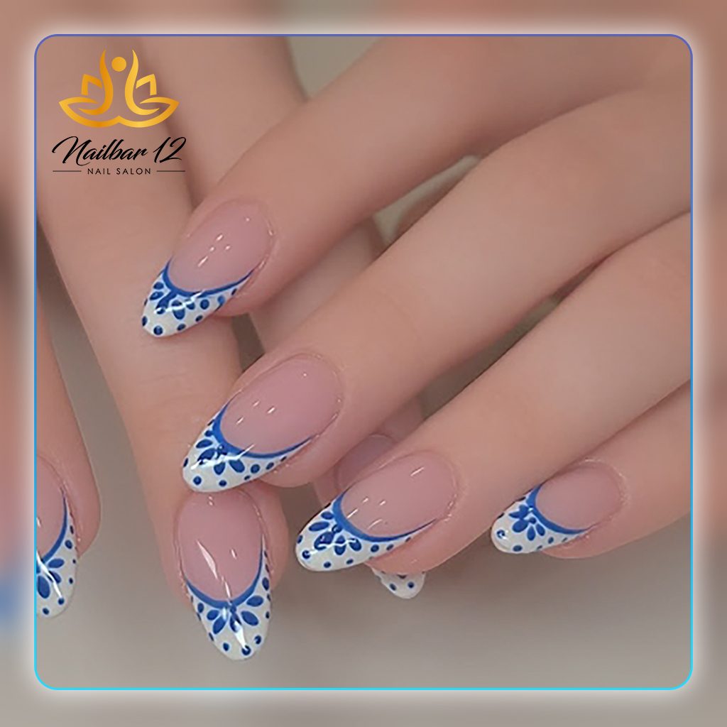Bridal French manicure detail photographed at Nail Bar 12 in Lake Worth, Florida